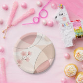 Modern Sakura Minimalist Geometric Paper Plate ペーパープレート (パーティー)