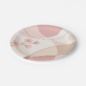 Modern Sakura Minimalist Geometric Paper Plate ペーパープレート (アングル)