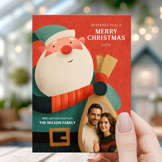 Modern Santa Christmas Card 招待状