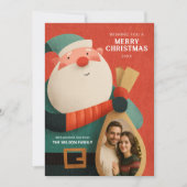 Modern Santa Christmas Card 招待状 (正面)