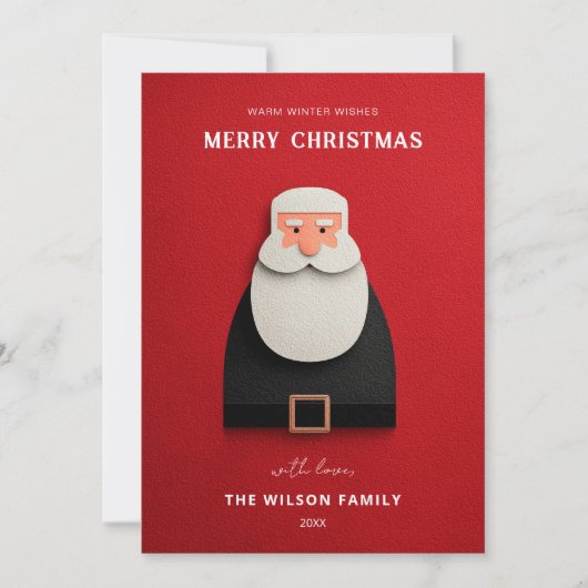 Modern Santa Christmas Greeting 招待状 (正面)