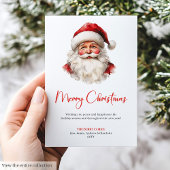 Modern Santa Claus Pine Wreath Christmas Greeting  シーズンカード