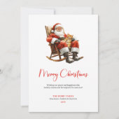 Modern Santa Claus Rustic Festive Holiday Greeting シーズンカード (正面)