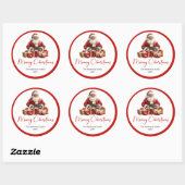 Modern Santa Claus Simple Festive Gift Sticker ラウンドシール (シート)
