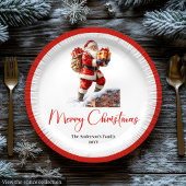 Modern Santa Claus Simple Script Font Paper Plates ペーパープレート