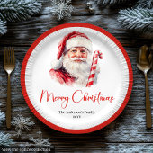 Modern Santa Claus Simple Script Font Paper Plates ペーパープレート