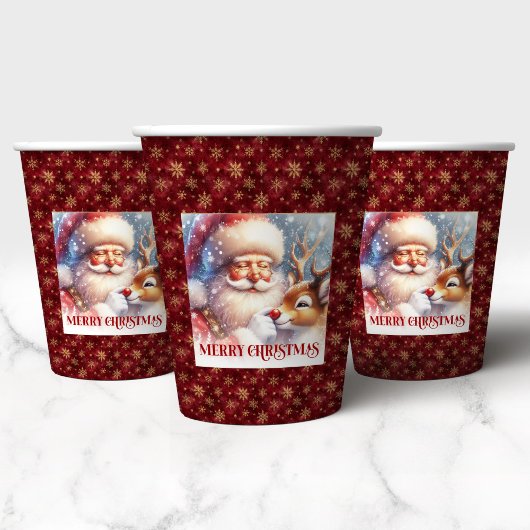 Modern Santa Rudolph Christmas Party Paper Cup  紙コップ