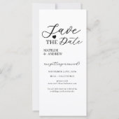 Modern Save The Date Black Collage Photo Strip (裏面)