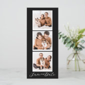 Modern Save The Date Black Collage Photo Strip (スタンド正面)