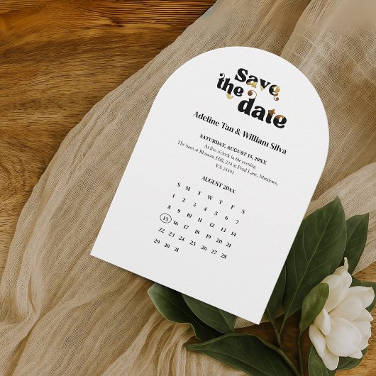 Modern Save the Date | Black white wedding 招待状