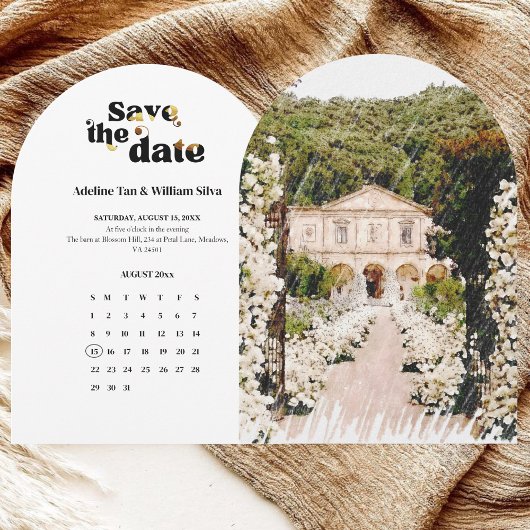 Modern Save the Date | Black white wedding 招待状