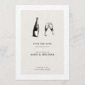 Modern Save the Date - Hand Drawn Wedding 招待状 (正面)