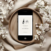 Modern Save the Date - Hand Drawn Wedding 招待状