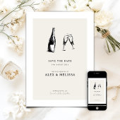 Modern Save the Date - Hand Drawn Wedding 招待状