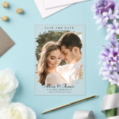 Modern Save the Date Photo Chic Wedding アクリル招待状 (インサイチュ (ウェディング))