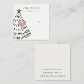 Modern Scandi Christmas Tree Heart Earring Logo スクエア名刺 (正面/裏面)