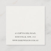 Modern Scandi Christmas Tree Heart Earring Logo スクエア名刺 (裏面)