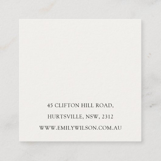 Modern Scandi Christmas Tree Heart Earring Logo スクエア名刺 (裏面)