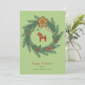 Modern Scandi Festive Christmas Greetings Green  シーズンカード (スタンド正面)