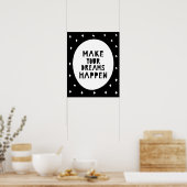Modern scandi Make your dreams happen  Nursery ポスター (キッチン)