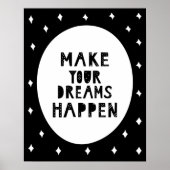 Modern scandi Make your dreams happen Nursery ポスター (正面)
