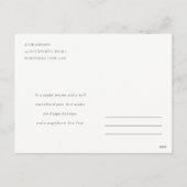 Modern Scandi Minimal Blush Heart Christmas Tree シーズンポストカード (裏面)