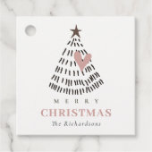 Modern Scandi Minimal Blush Heart Christmas Tree フェイバータグ (正面)