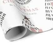 Modern Scandi Minimal Blush Heart Christmas Tree ラッピングペーパー (ロールコーナー)