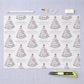 Modern Scandi Minimal Blush Heart Christmas Tree 薄葉紙 (クラフト)