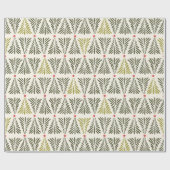 Modern Scandi Nordic Pine Tree Holiday Christmas ラッピングペーパー (フラット)