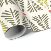 Modern Scandi Nordic Pine Tree Holiday Christmas ラッピングペーパー (ロールコーナー)