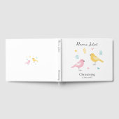 Modern Scandi Pastel Birds Baby Girl Christening ゲストブック (全面)
