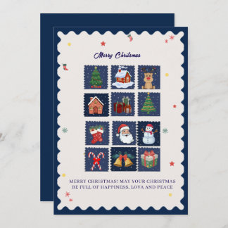 Modern Scandi with Festive Icons Flat Holiday Card シーズンカード