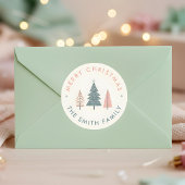 Modern Scandinavian Christmas Tree ラウンドシール