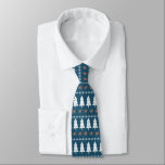 Modern Scandinavian Christmas Tree Pattern Blue  ネクタイ<br><div class="desc">Modern Christmas Neck Tie with a Scandinavian winter pattern with trees,  stars and snowflakes. The perfect Neck Tie for the holidays!</div>