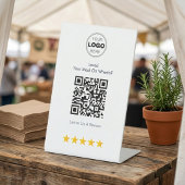 Modern Scannable Food Truck Review QR Code 台座サイン