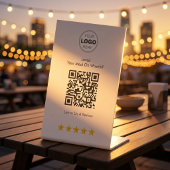 Modern Scannable Food Truck Review QR Code 台座サイン