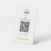 Modern Scannable Food Truck Review QR Code 台座サイン (正面)