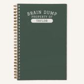 Modern School Brain Dump List Funny Green ノートブック (正面)