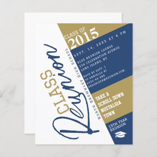 Modern School Class Reunion Invitation (正面/裏面)