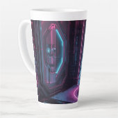 Modern Sci-Fi Holiday Design カフェラテマグ (左アングル)