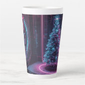 Modern Sci-Fi Holiday Design カフェラテマグ (正面)