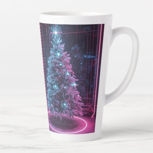 Modern Sci-Fi Holiday Design カフェラテマグ (右)