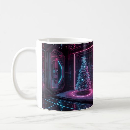 Modern Sci-Fi Holiday Design コーヒーマグカップ (左)
