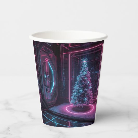 Modern Sci-Fi Holiday Design 紙コップ (正面)