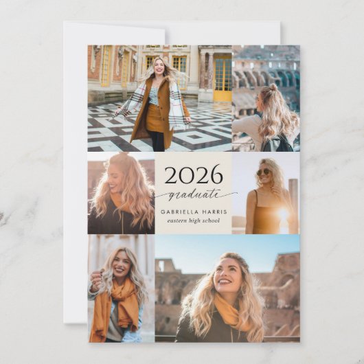 Modern Script 2026 Graduation 招待状 (正面)