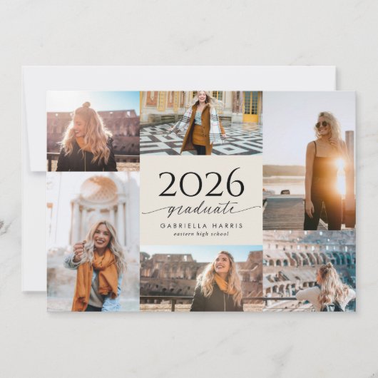 Modern Script 2026 Graduation  招待状 (正面)