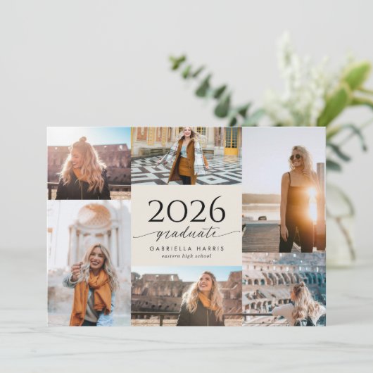 Modern Script 2026 Graduation  招待状 (スタンド正面)