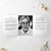 Modern Script 2-Photo Trifold Funeral Program 三つ折りプログラム (内部)