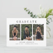 Modern Script 3 Photo Collage Graduation  招待状 (スタンド正面)